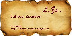 Lukics Zsombor névjegykártya
